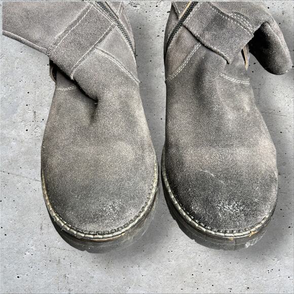 ROAN by Bed Stu Emerson Grey Suede Rust 7.5M Moto Motorcycle Soft - Picture 6 of 13